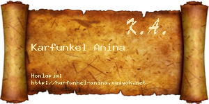 Karfunkel Anina névjegykártya